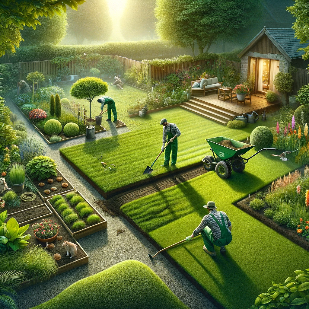 Engazonnement et plantation